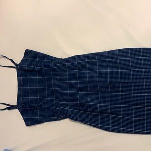 Plaid Blue shirt dress, adjustable straps